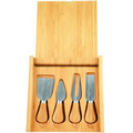 Bamboo Cheese Set with 4 Tools, 8 x 8"